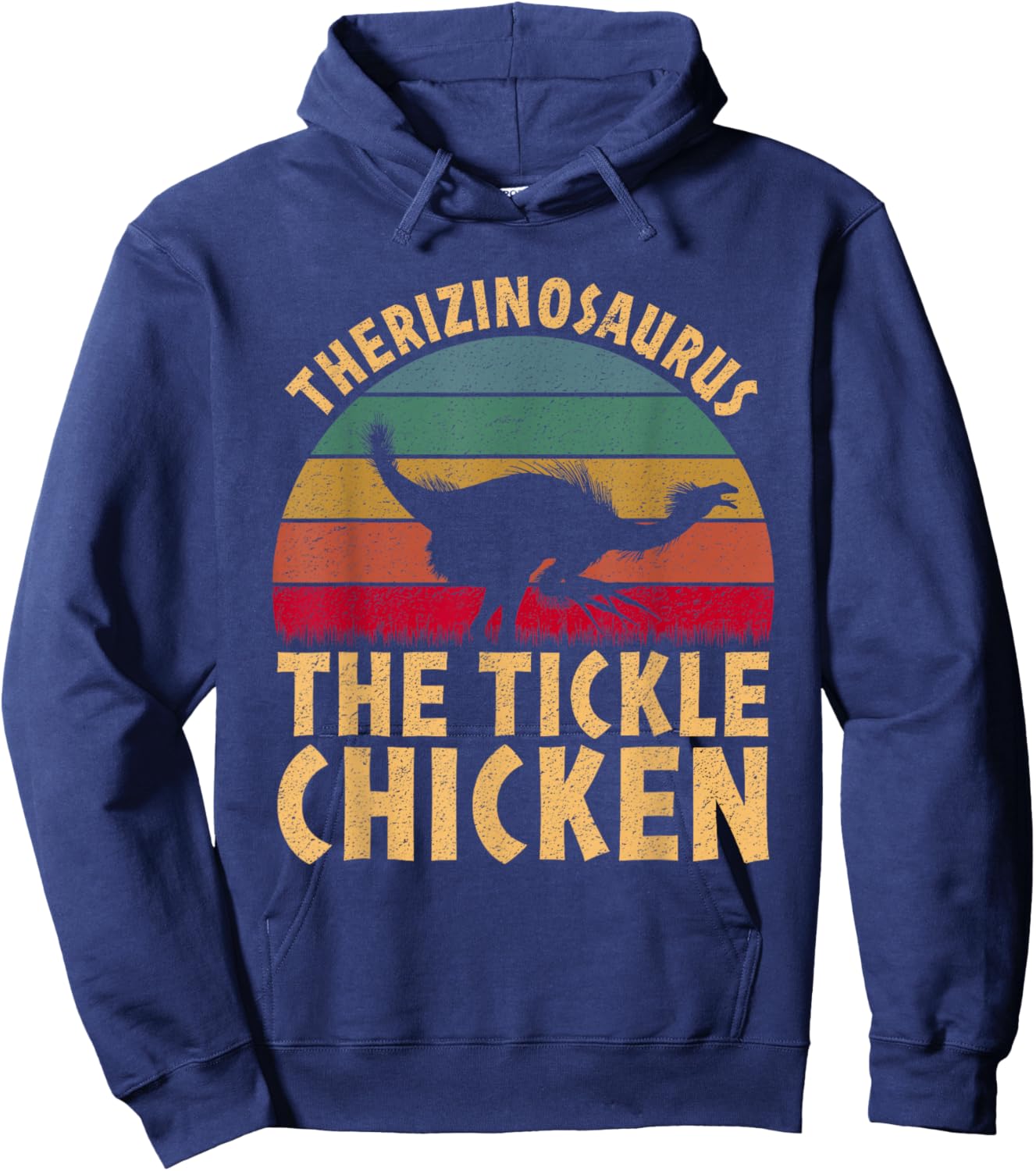Therizinosaurus The Tickle Chicken - Funny Dinosaur Vintage Hoodie - Hoodie | Navy