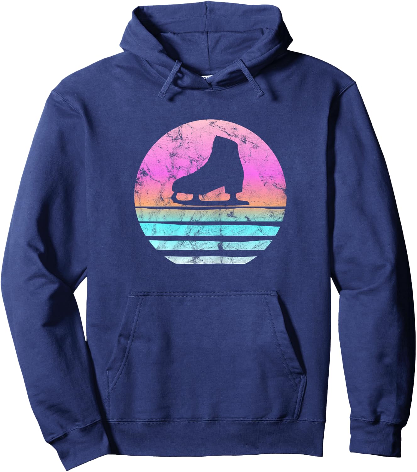 Cool Vintage Retro Figure Skating Shirt For Girls and Women Hoodie - Hoodie | Navy