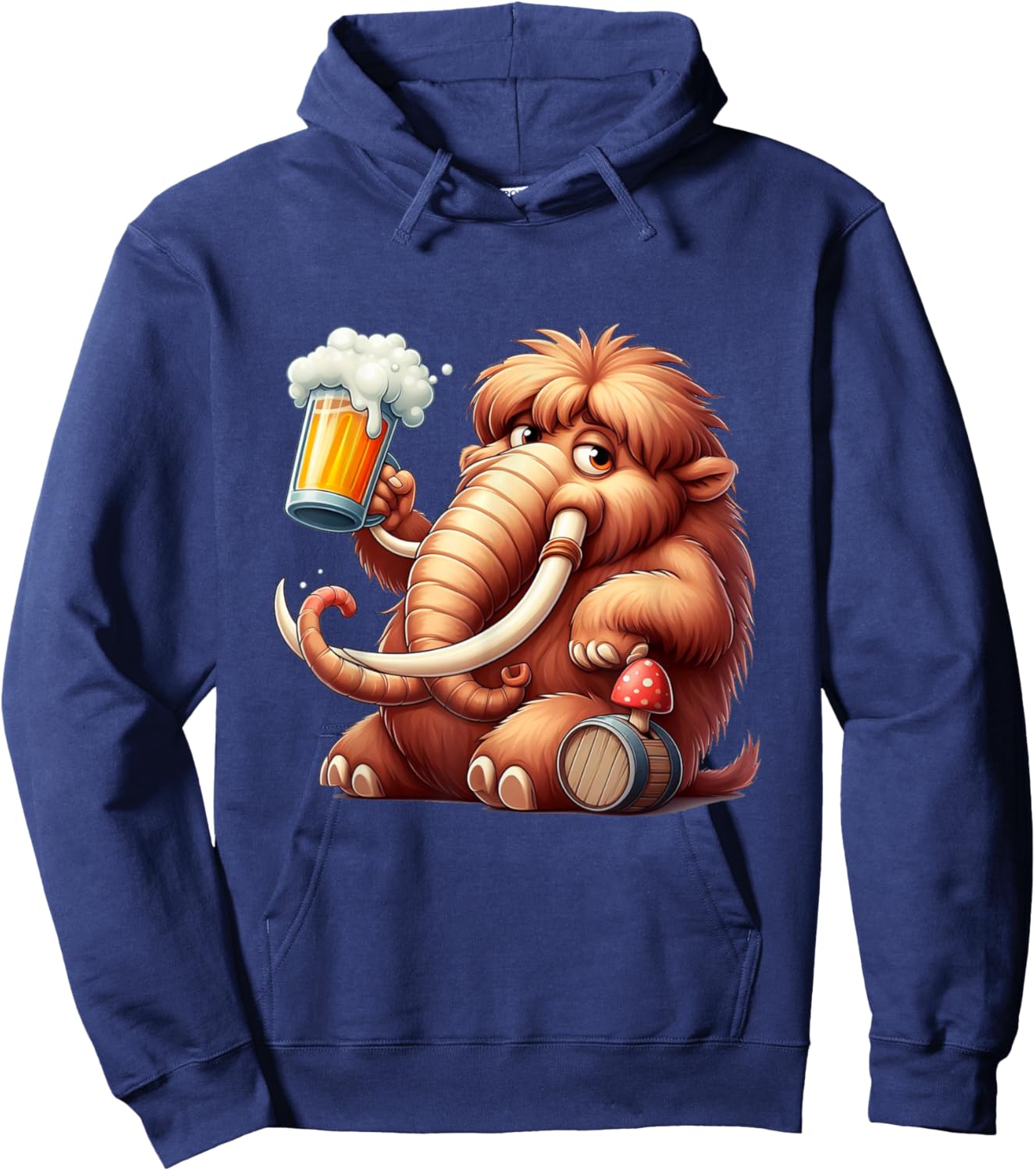 Vintage Mammoth Ice Age Stone Age Elephant Mammoth Beer Hoodie - Hoodie | Navy