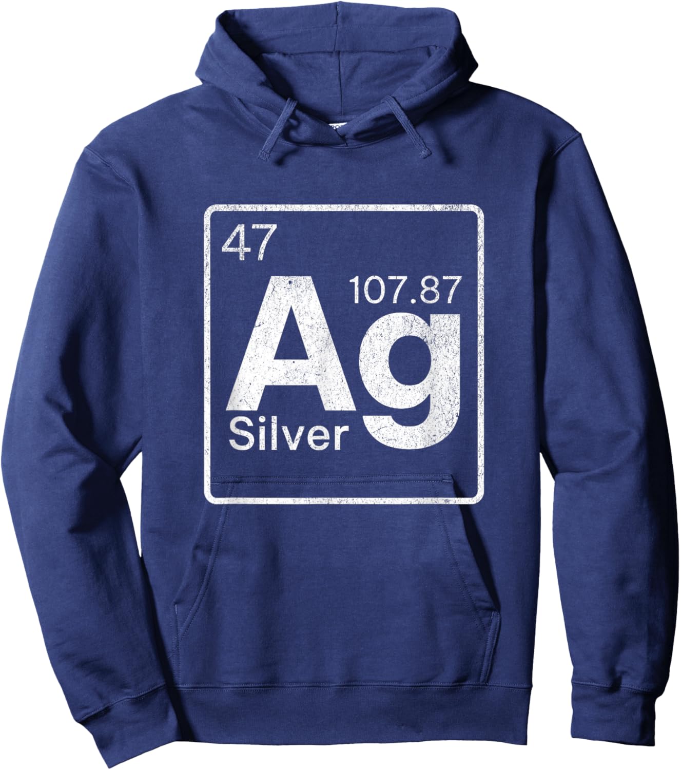 Silver Chemical Ag Symbol Periodic Table of Elements Present Hoodie - Hoodie | Navy