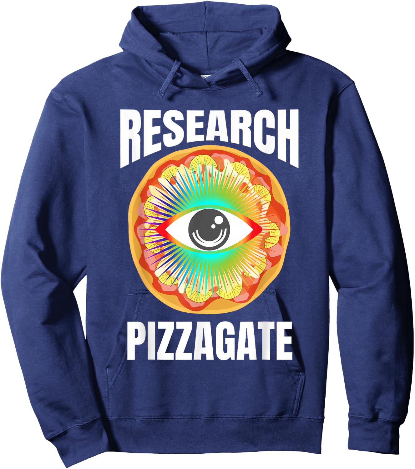 All Seeing Pizza Eye Research Pizzagate Hoodie - Hoodie | Navy