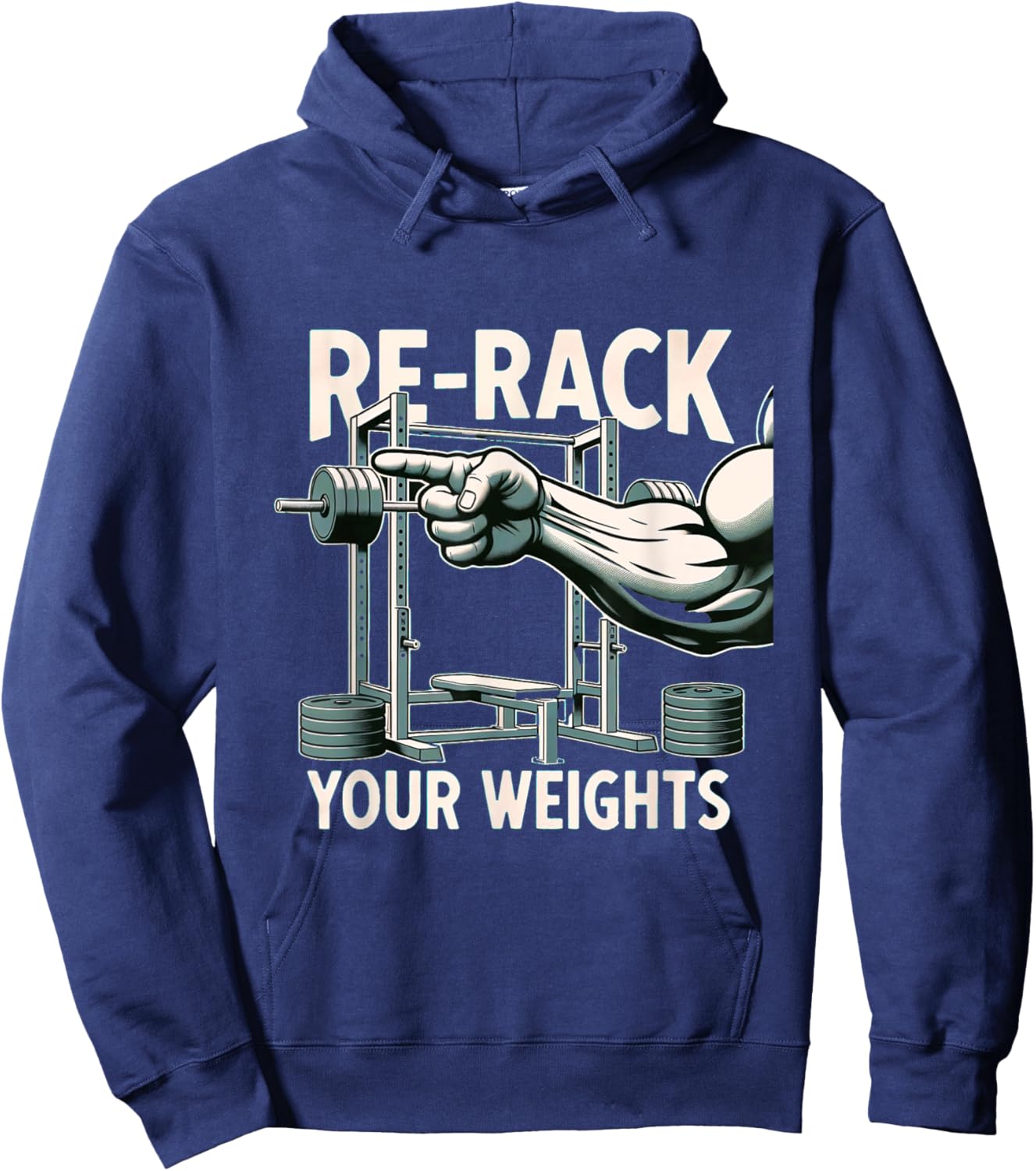 Re-Rack Your Weights Hoodie - Hoodie | Navy