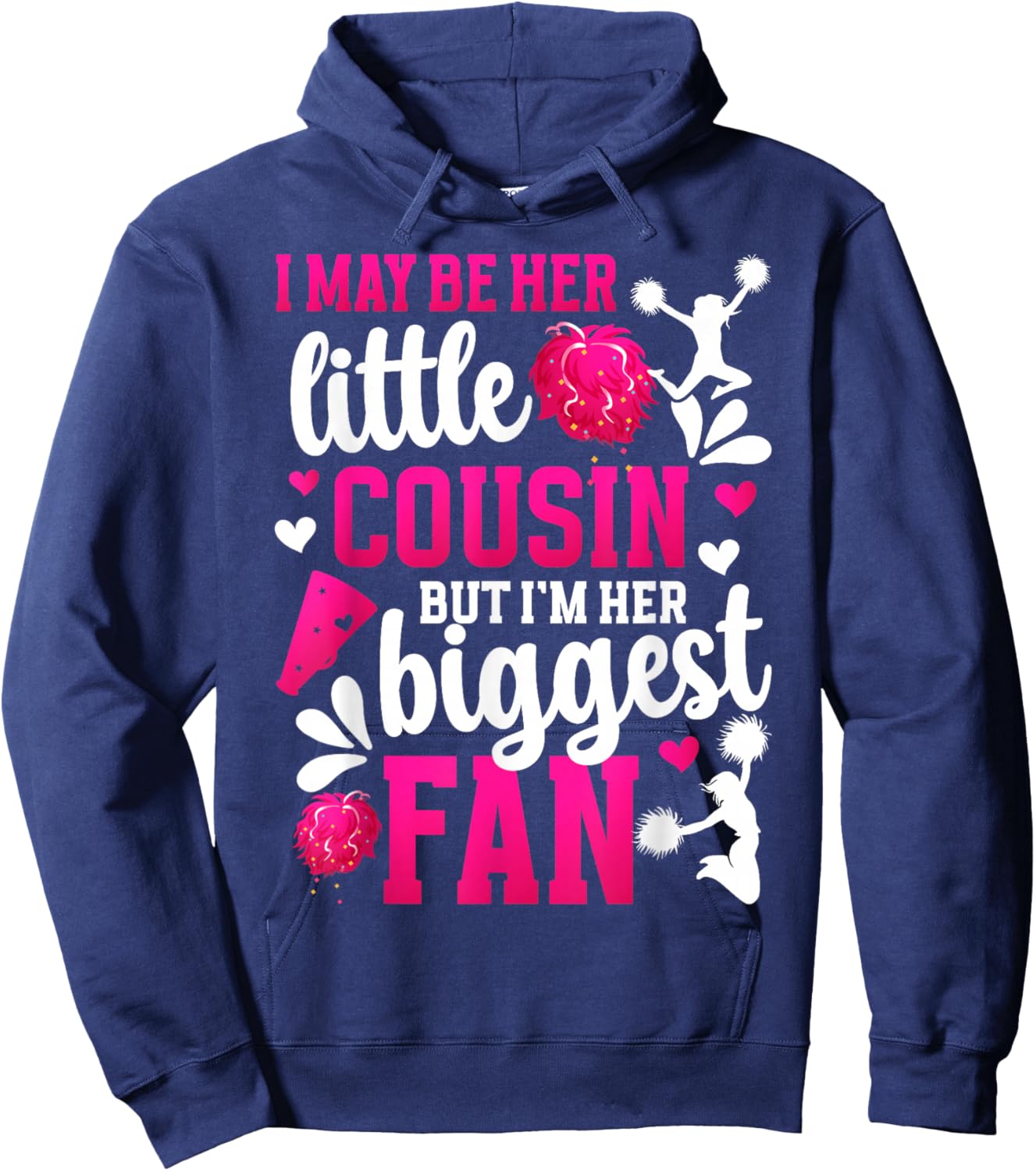 Little Cousin Cheer Cousin Of A Cheerleader Cousin Hoodie - Hoodie | Navy