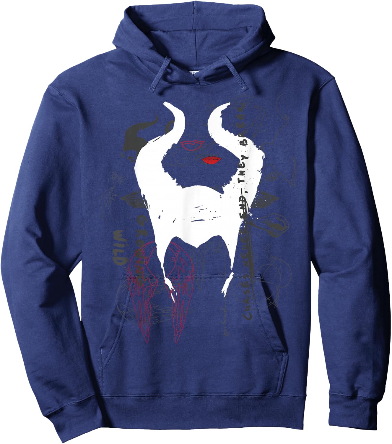 Disney Maleficent Mistress Of Evil Growing Wild Collage Hoodie - Hoodie | Navy