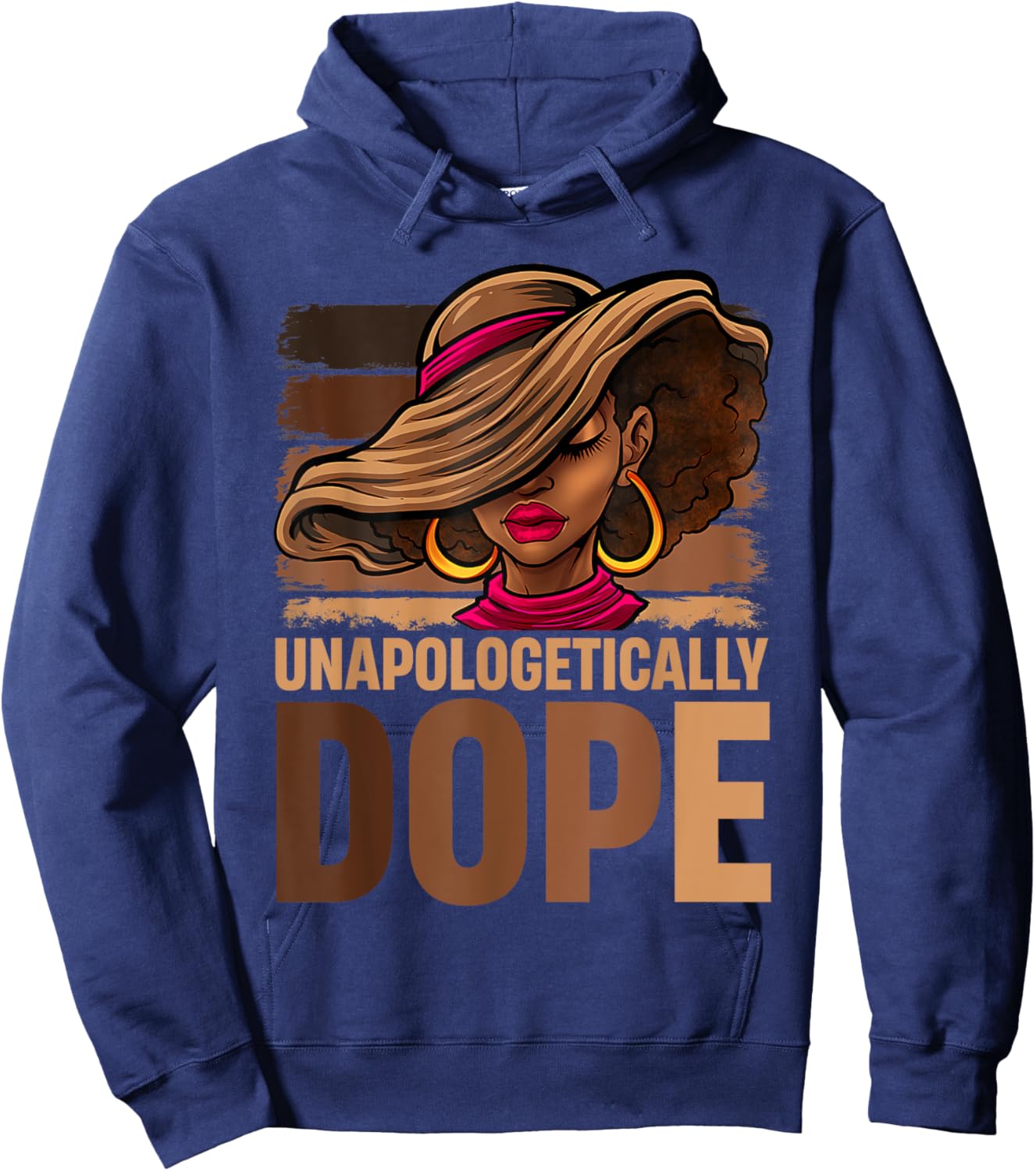 Melanin Afro Queen Unapologetically Dope Black History Month Hoodie - Hoodie | Navy