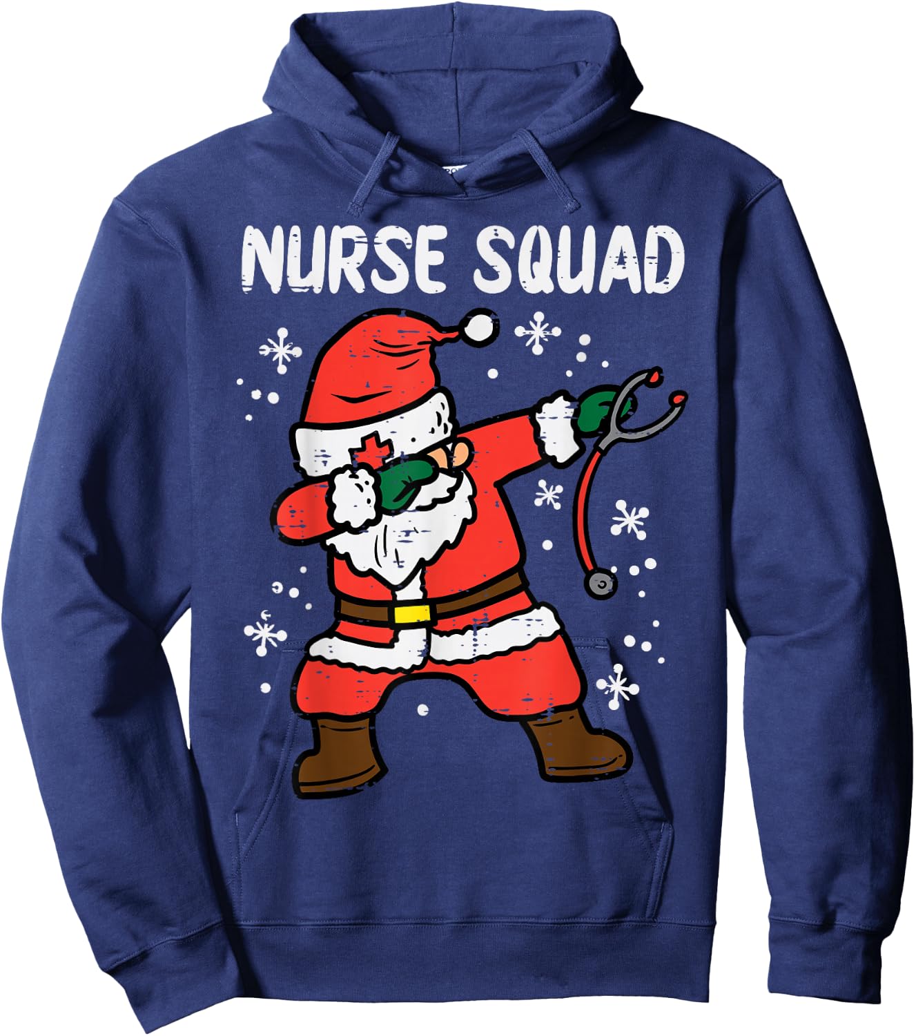 Santa Dab Nurse Squad Christmas Xmas Scrub RN Medical Women Hoodie - Hoodie | Navy