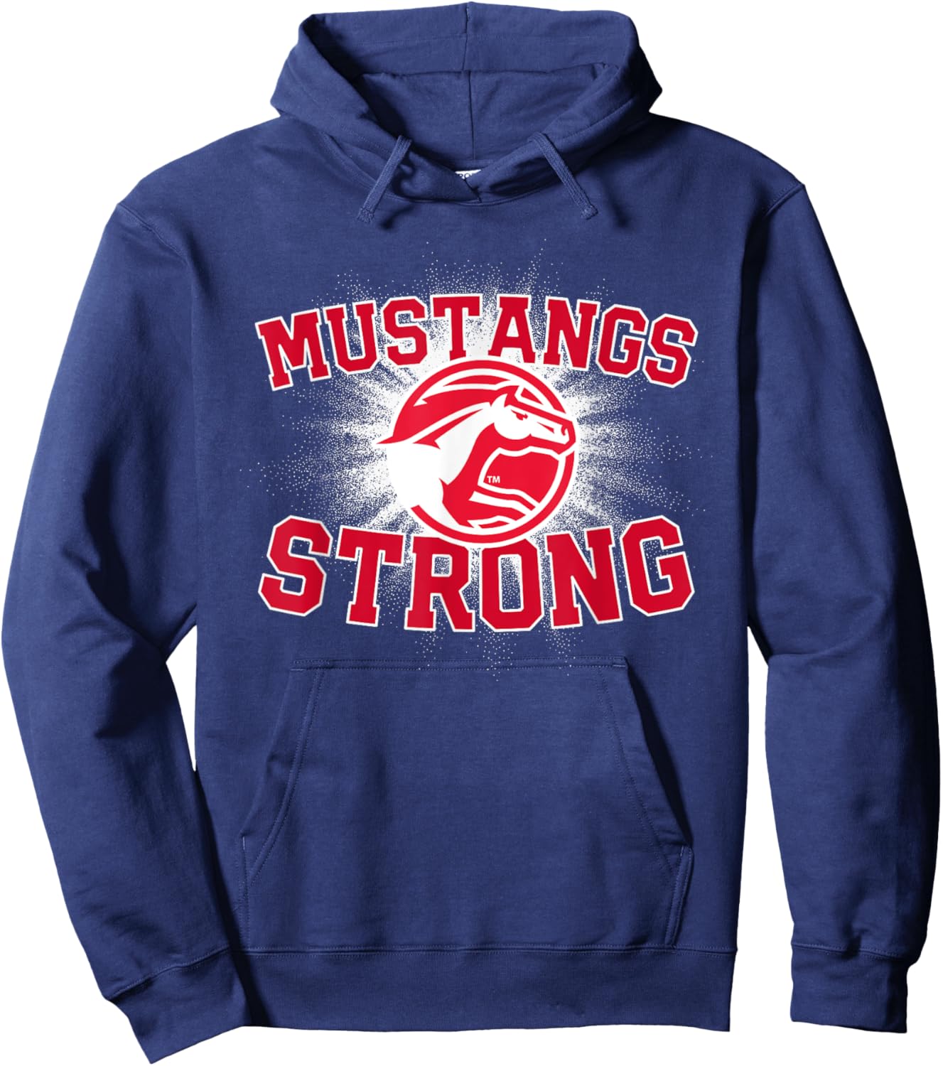 Dallas Center-Grimes Mustangs Logo Strong Flag HS Hoodie - Hoodie | Navy