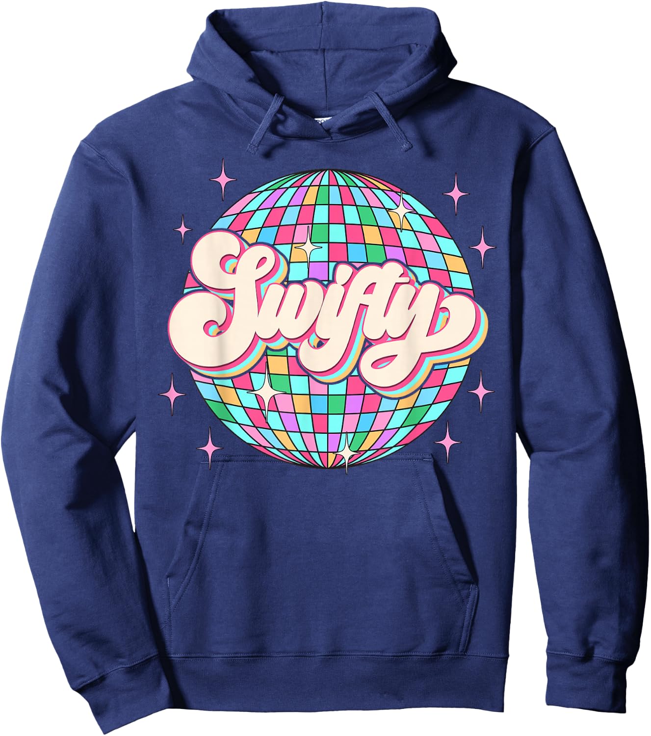 Taylor Personalized Name I Love Taylor Girl Groovy 70s Disco Hoodie - Hoodie | Navy