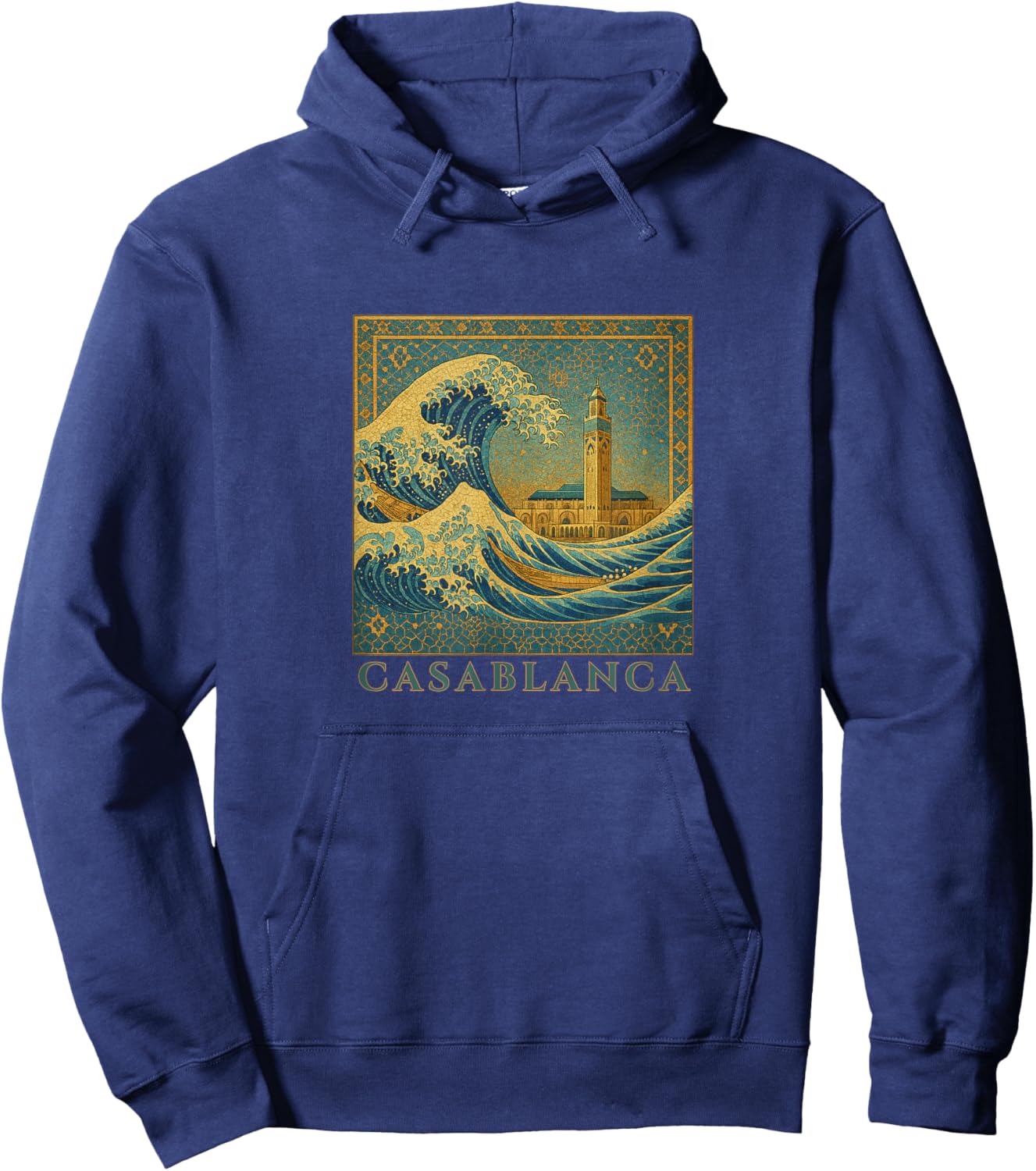 The Great Mosque Wave / Casablanca / Kanagawa Remix Hoodie - Hoodie | Navy