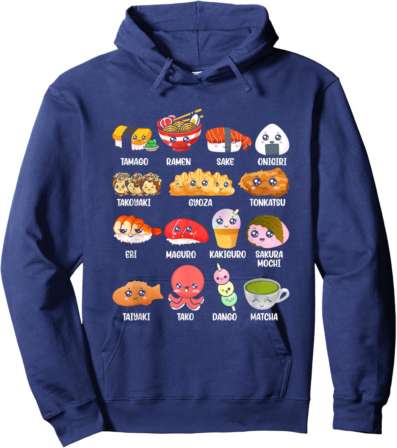 Funny Japanese Asian Food Fan Kawaii Ramen Sushi Japan Lover Hoodie - Hoodie | Navy