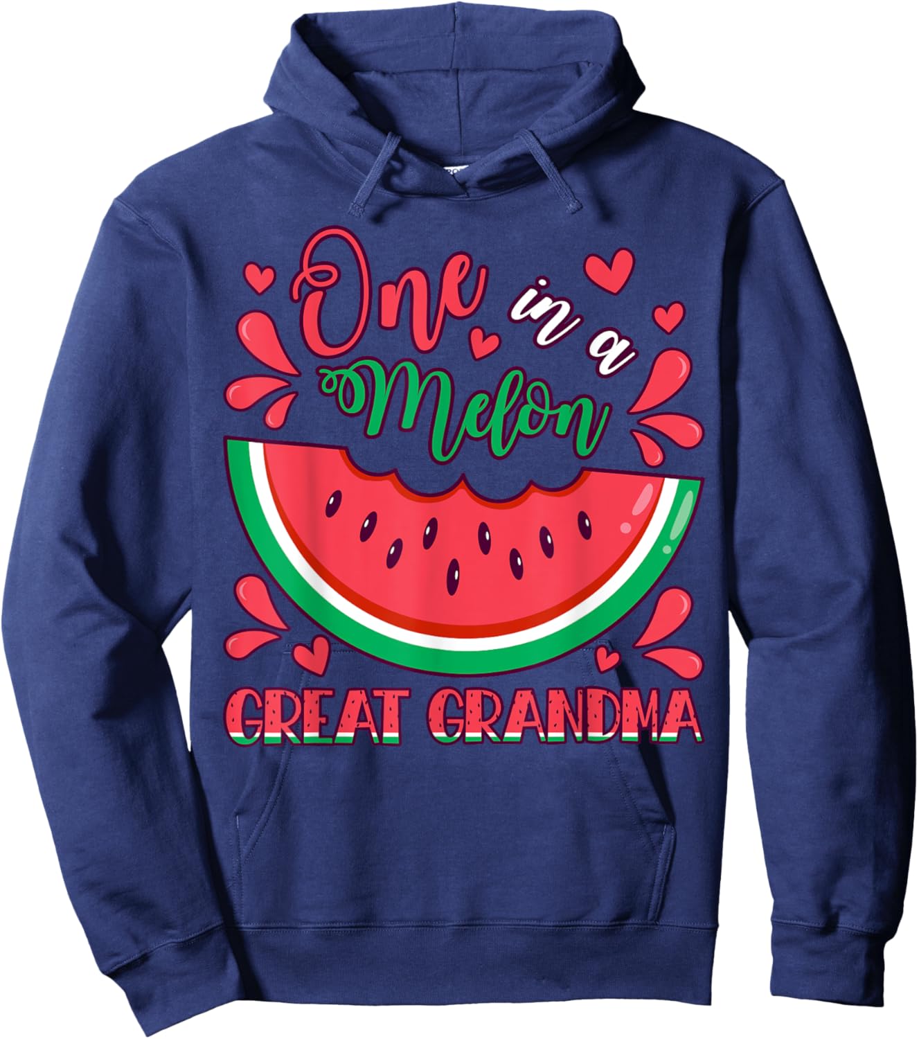 One in a Melon Great Grandma Birthday Party Matching Family Hoodie - Hoodie | Navy