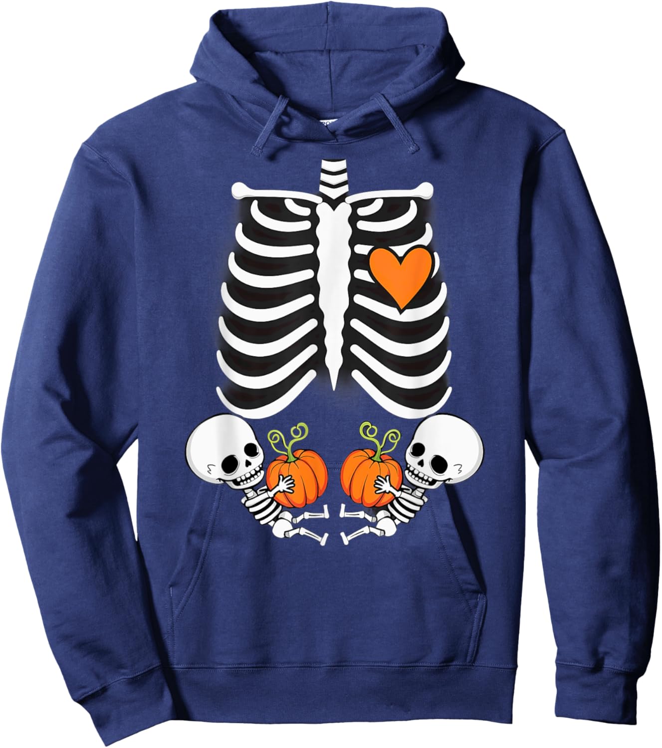 Pregnancy Announcement Gender Reveal Skeleton Twins Hoodie - Hoodie | Navy
