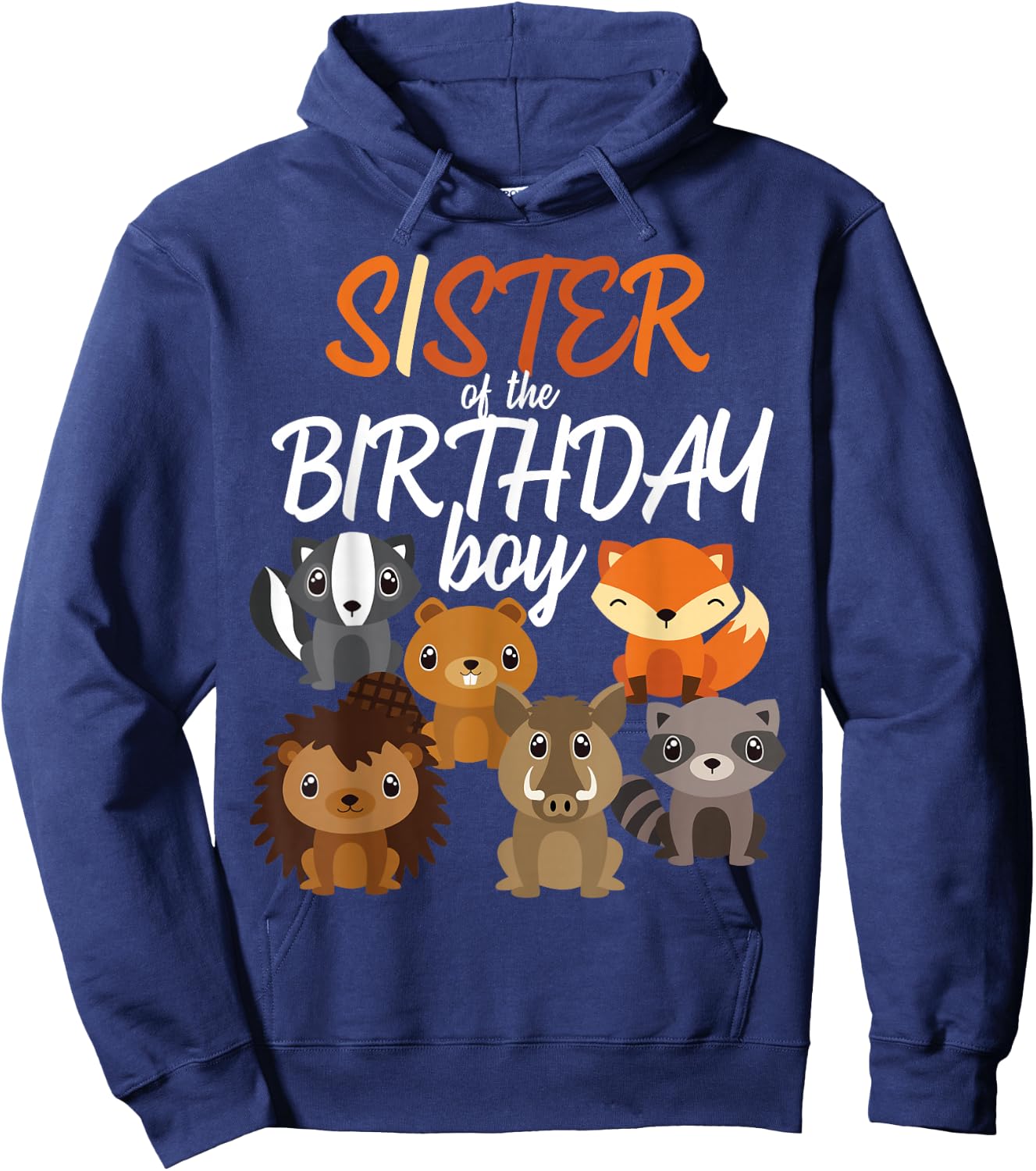 Sister Of The Birthday Boy Woodland Party Matching Family Hoodie - Hoodie | Navy