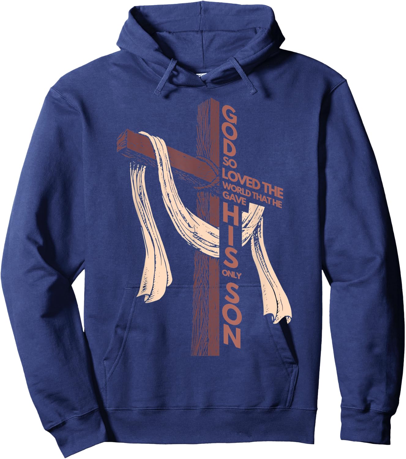 John 3:16 Christian Cross Bible Hoodie - Hoodie | Navy