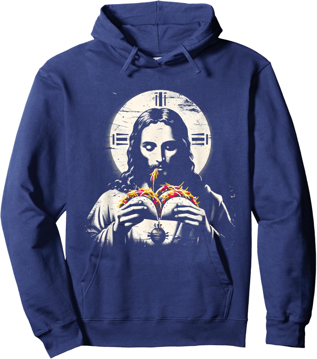 Jesus Eating Tacos - Funny Christian Religious Taco Lover Hoodie - Hoodie | Navy