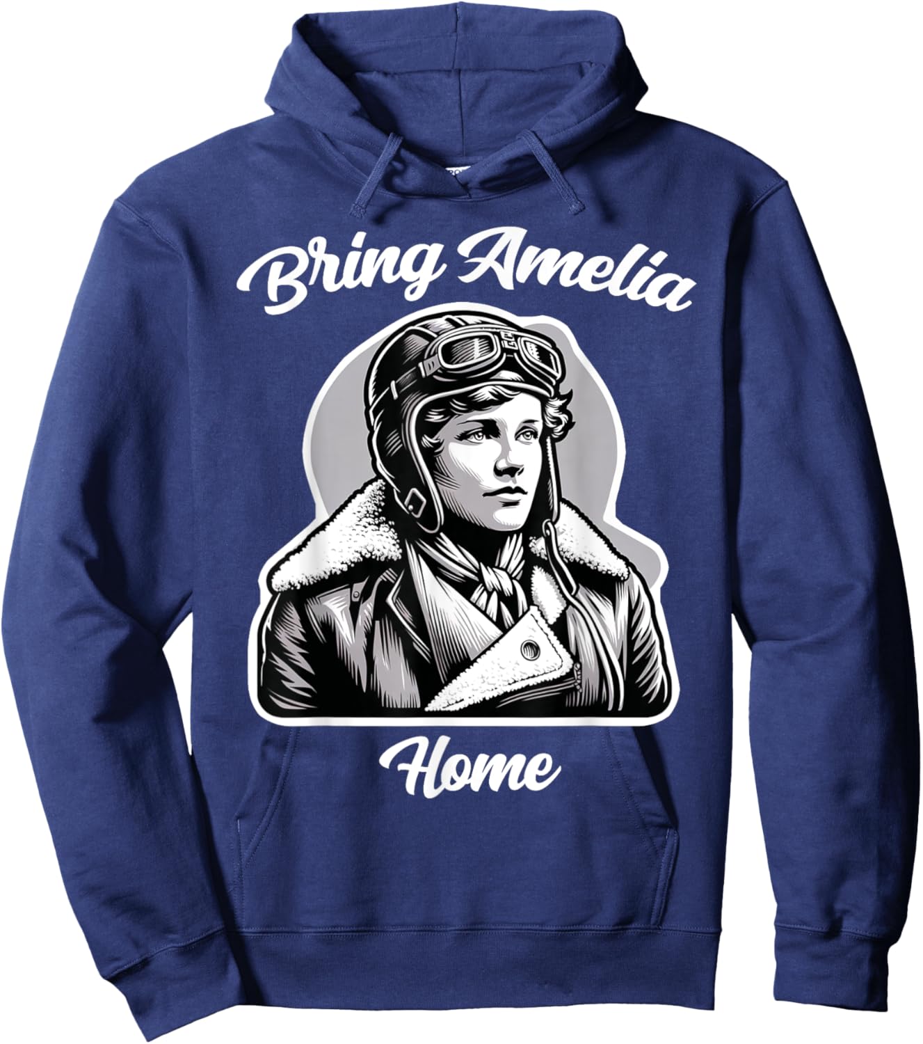 Amelia Bring Amelia Home Missing Person Female Aviator Hoodie - Hoodie | Navy
