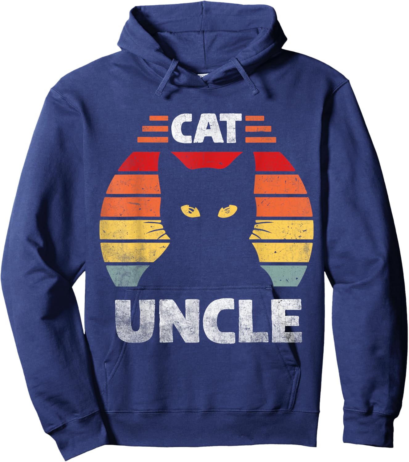 Cat Uncle Black Cat Men Cat Lover Retro Cat Themed Funn Hoodie - Hoodie | Navy