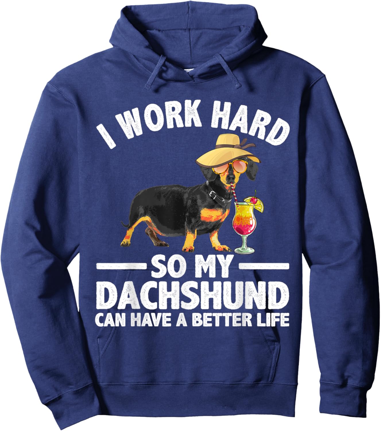 Cool Dachshund Art Women Wiener Dog Dachshund Lovers Hoodie - Hoodie | Navy