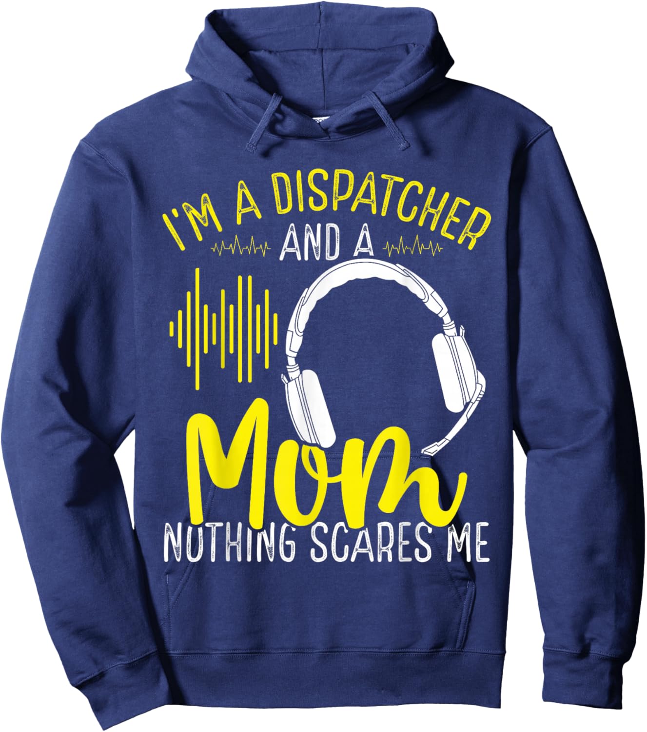911 Dispatch Operator Mothers Day Gold Line Mom Mama Hoodie - Hoodie | Navy