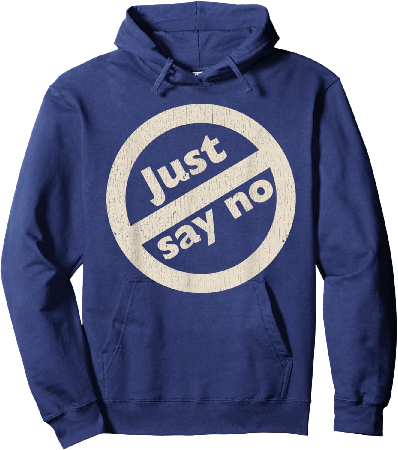 Just Say No 1980's - Vintage Anti Drug Just Say No Anti Drug Hoodie - Hoodie | Navy