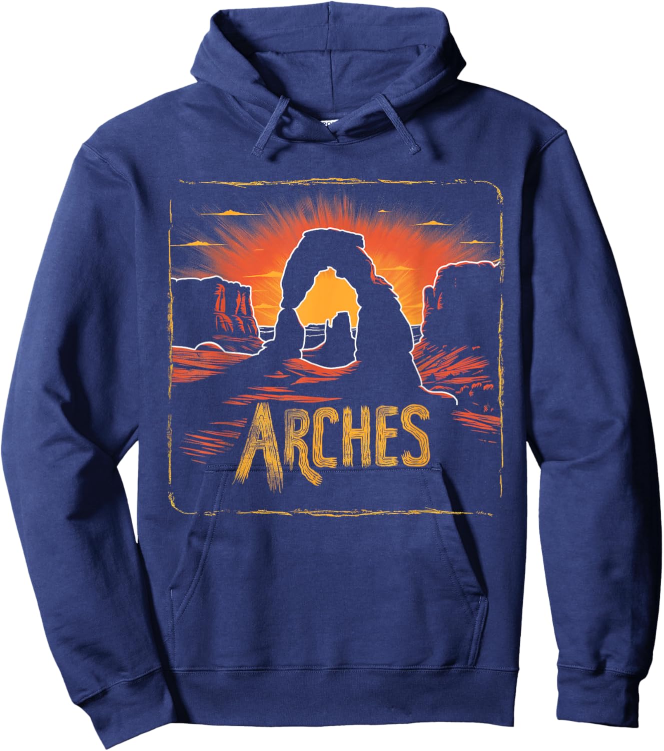 Arches - US National Park Utah Vintage Men Women Kids Retro Hoodie - Hoodie | Navy