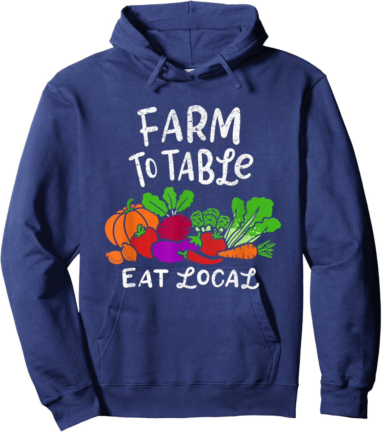 Funny Farm To Table Proud to Support Local Farmer Gardeners Hoodie - Hoodie | Navy