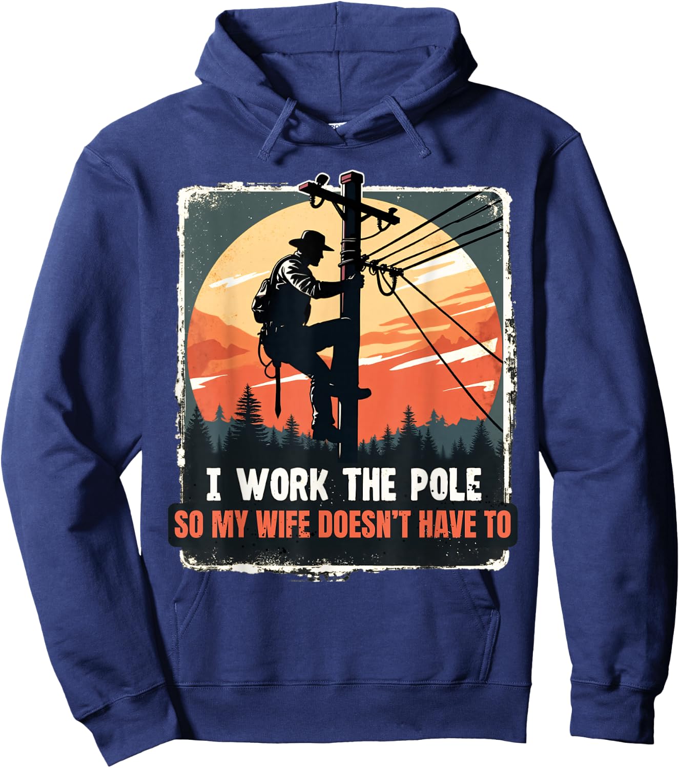 Electricians Lineman Worker Pride Humor Shirts Funny Hoodie - Hoodie | Navy