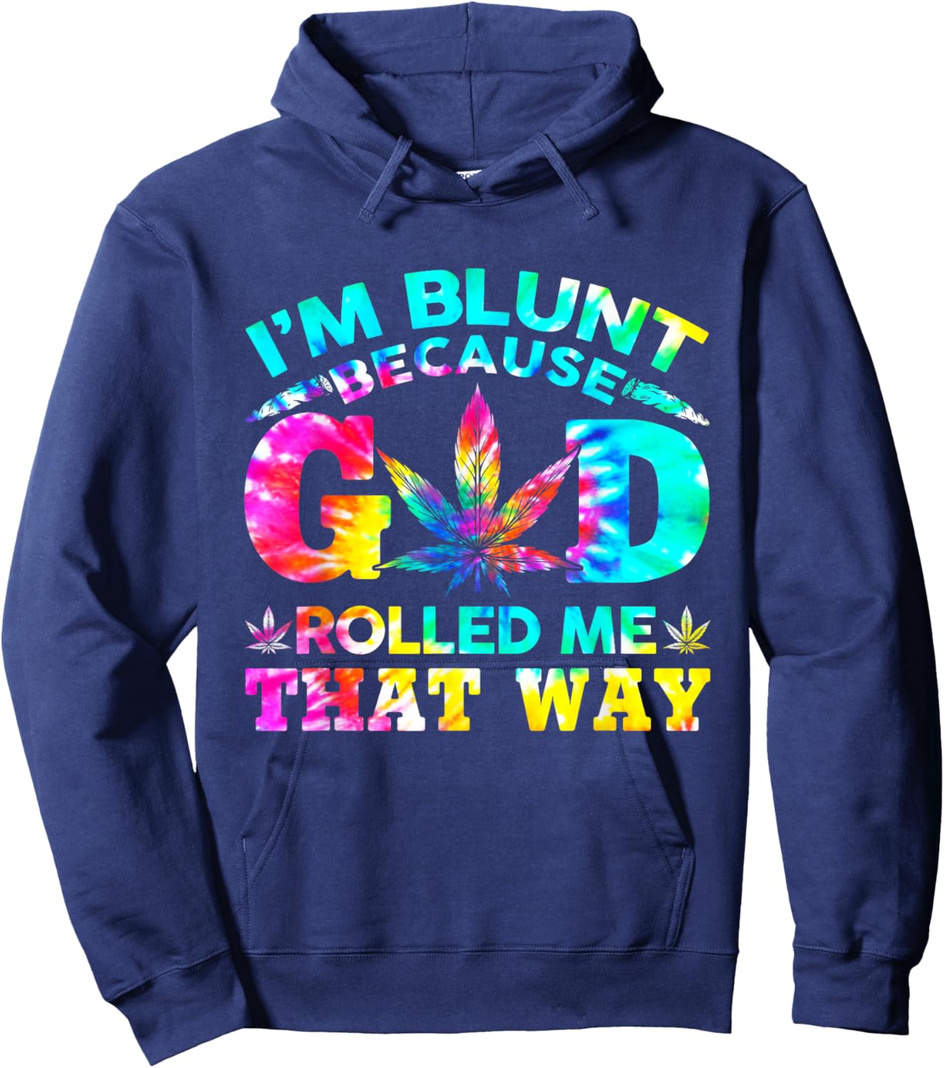 Weed Cannabis Marijuana Leaf Tie Dye Graphic 420 Stoner Hoodie - Hoodie | Navy