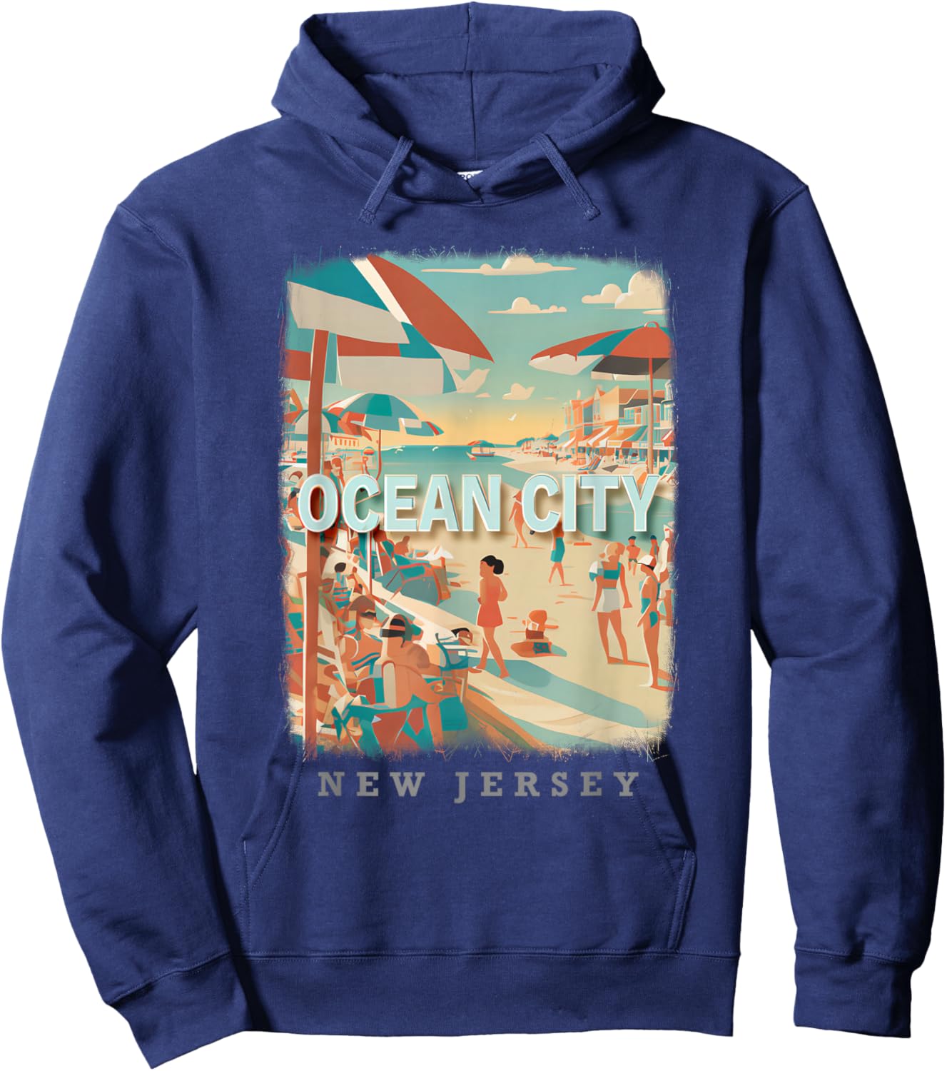 Ocean City New Jersey NJ Boardwalk Bliss SD105 Hoodie - Hoodie | Navy