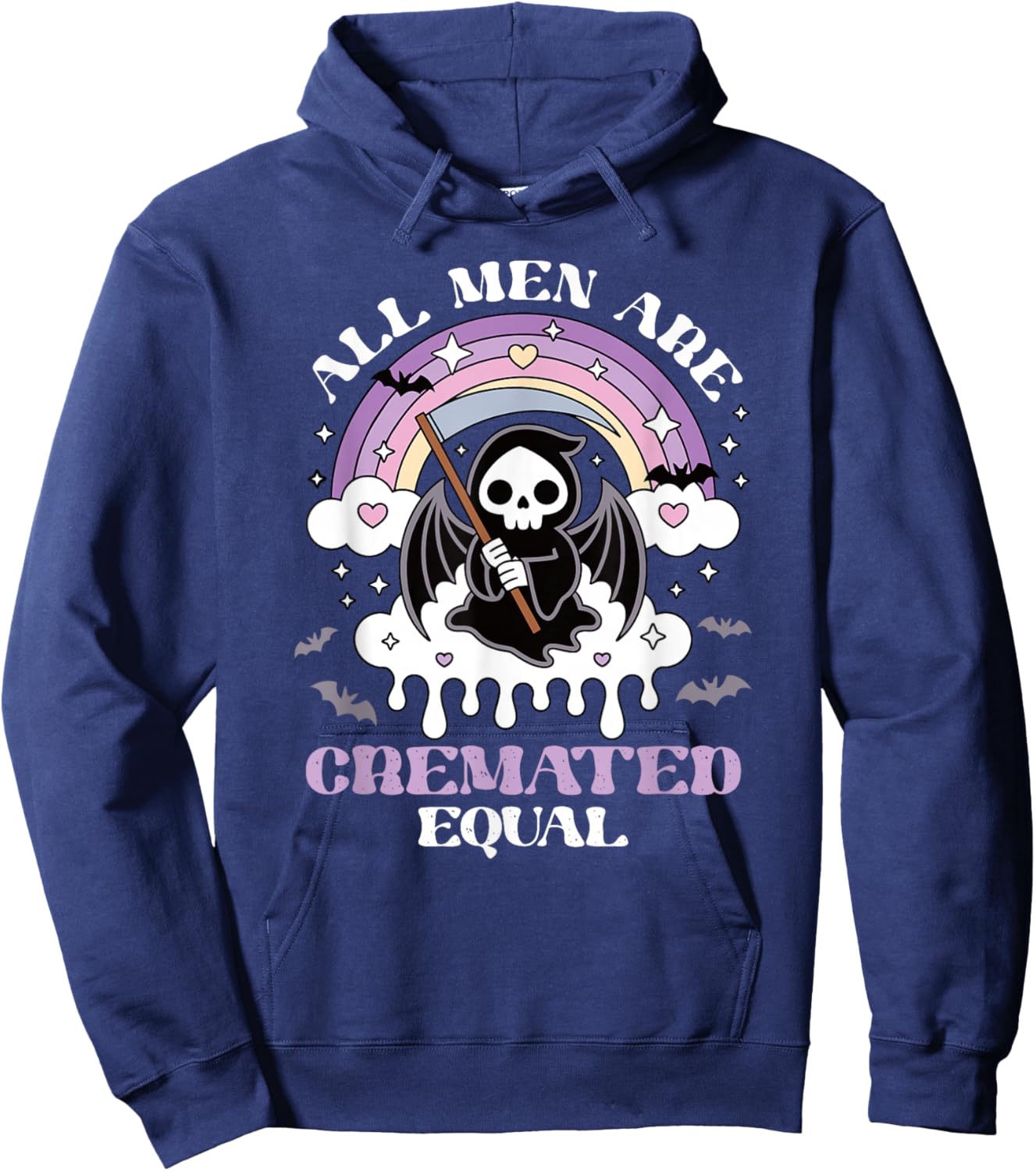 All Men are Cremated Equal Pastel Goth Hoodie - Hoodie | Navy
