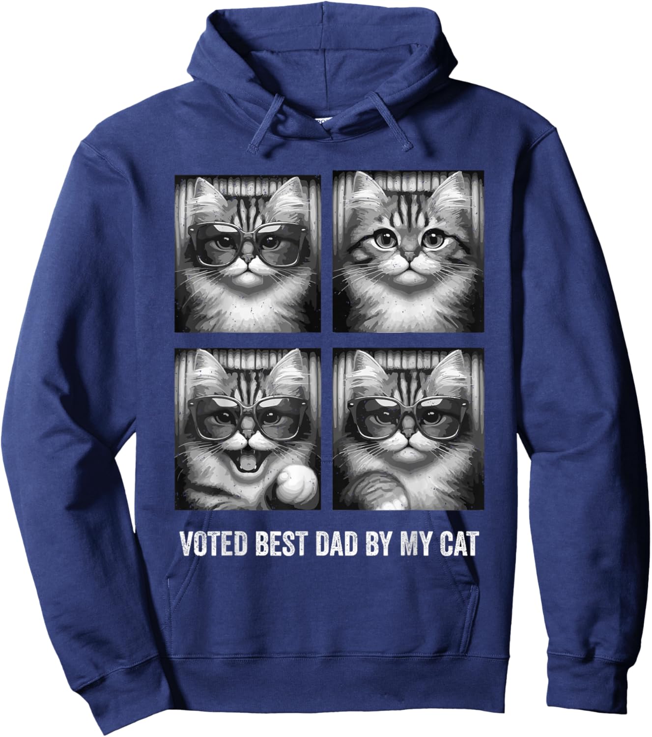 Voted Best Dad By My Cat Fathers Day Kitten Lover Feline Hoodie - Hoodie | Navy