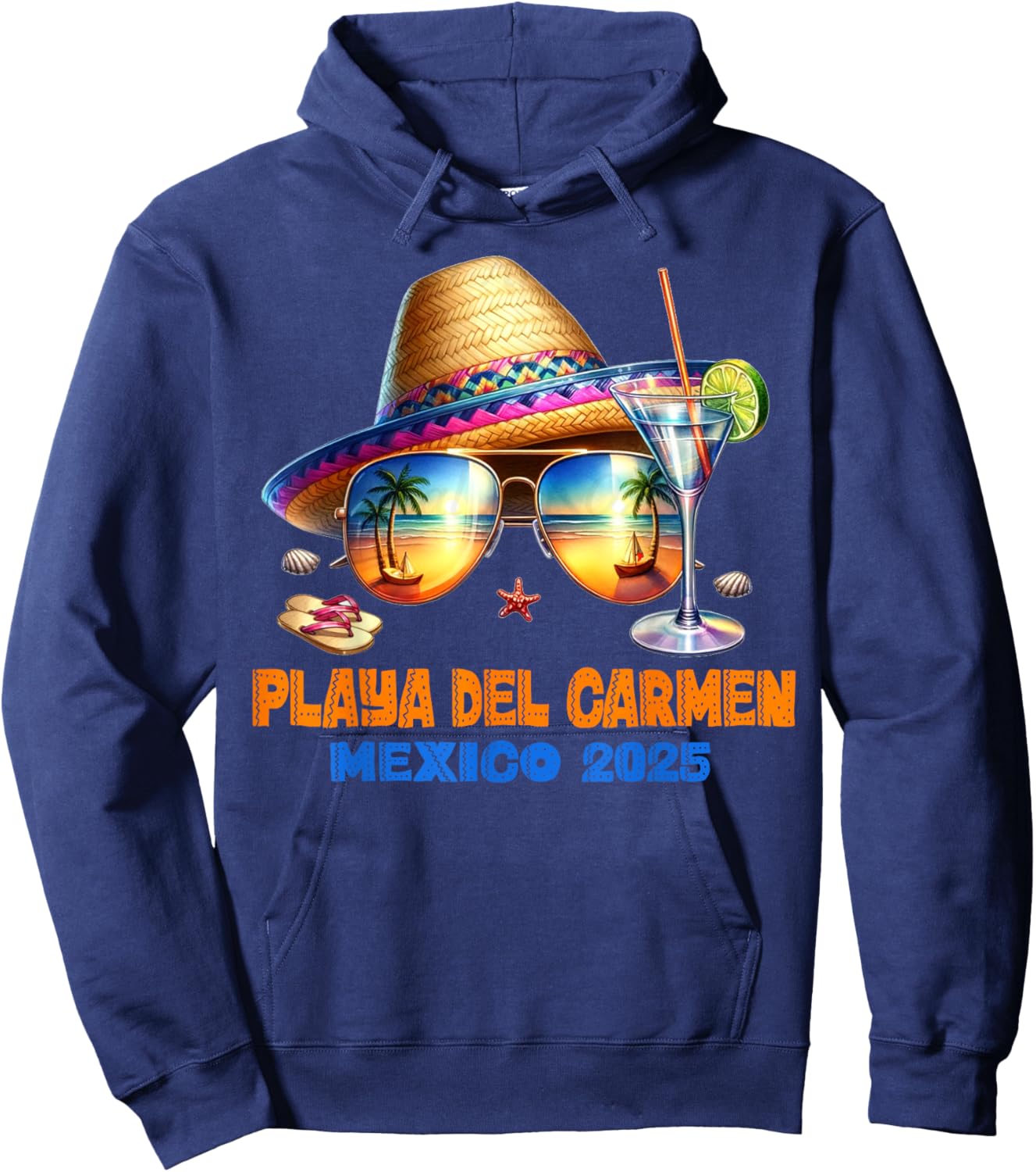 Playa del Carmen Mexico 2025 Vacation Matching Family Group Hoodie - Hoodie | Navy