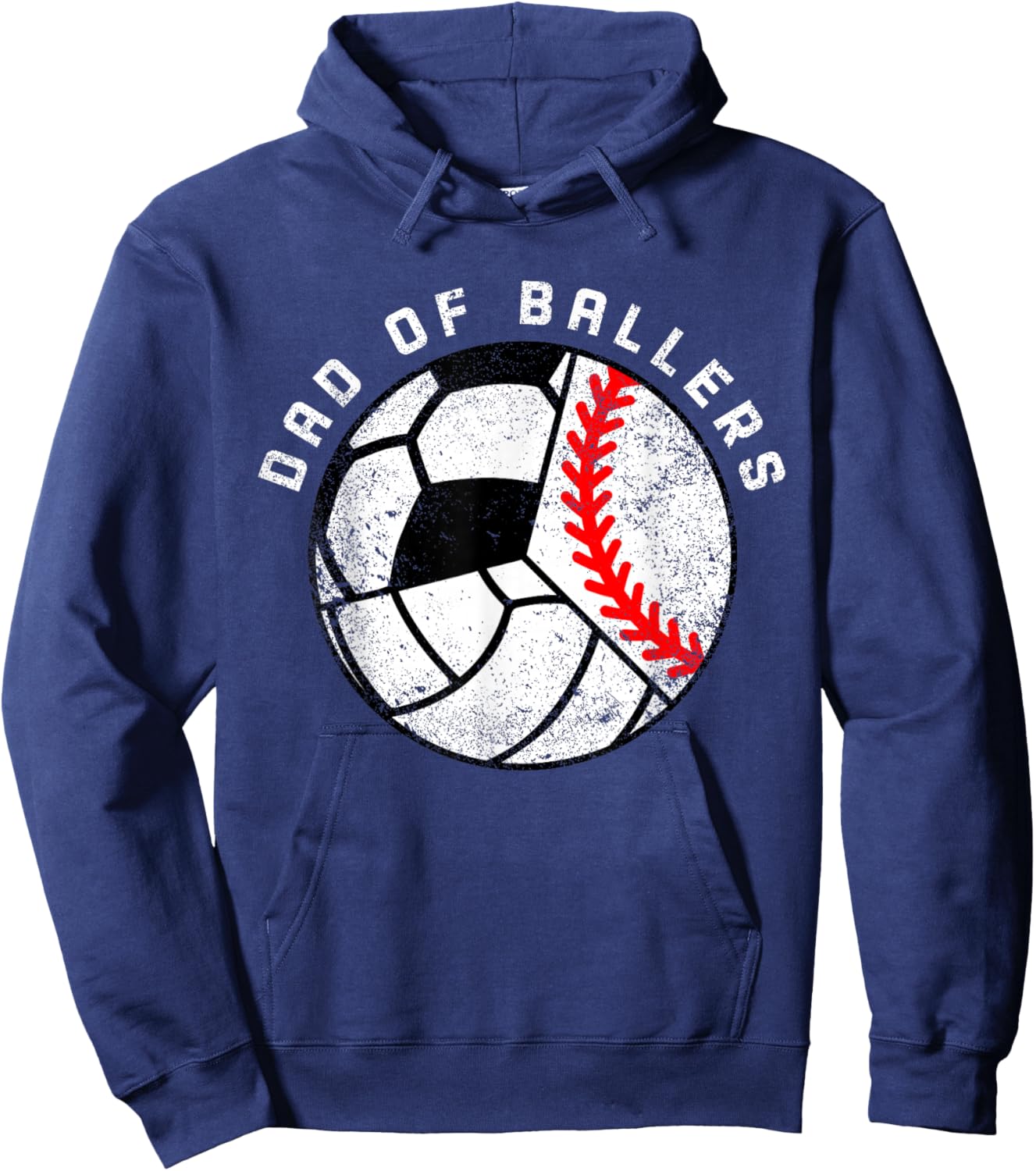 Dad Of Ballers Funny Baseball Volleyball Soccer Dad Hoodie - Hoodie | Navy