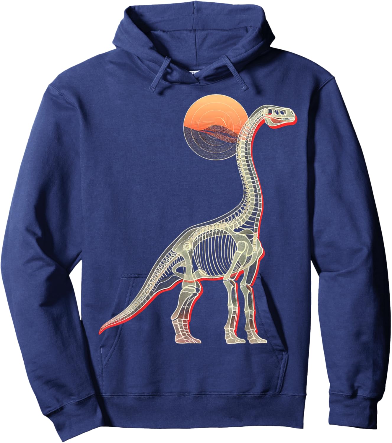 Iguanodon Dinosaur Motif Skeleton Art Iguanodon Hoodie - Hoodie | Navy
