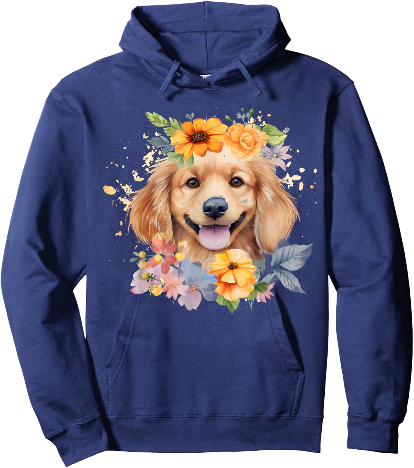 Watercolor English Cocker Spaniel Puppy Hoodie - Hoodie | Navy