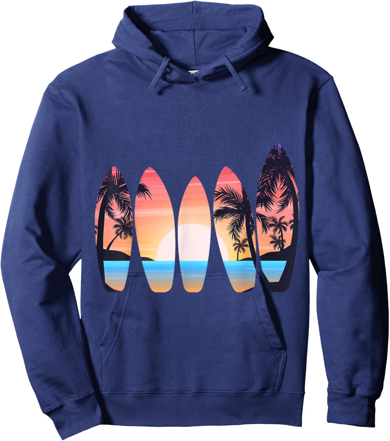 Vintage Classic Retro Surfboarder Surfer Surfing Surfboard Hoodie - Hoodie | Navy