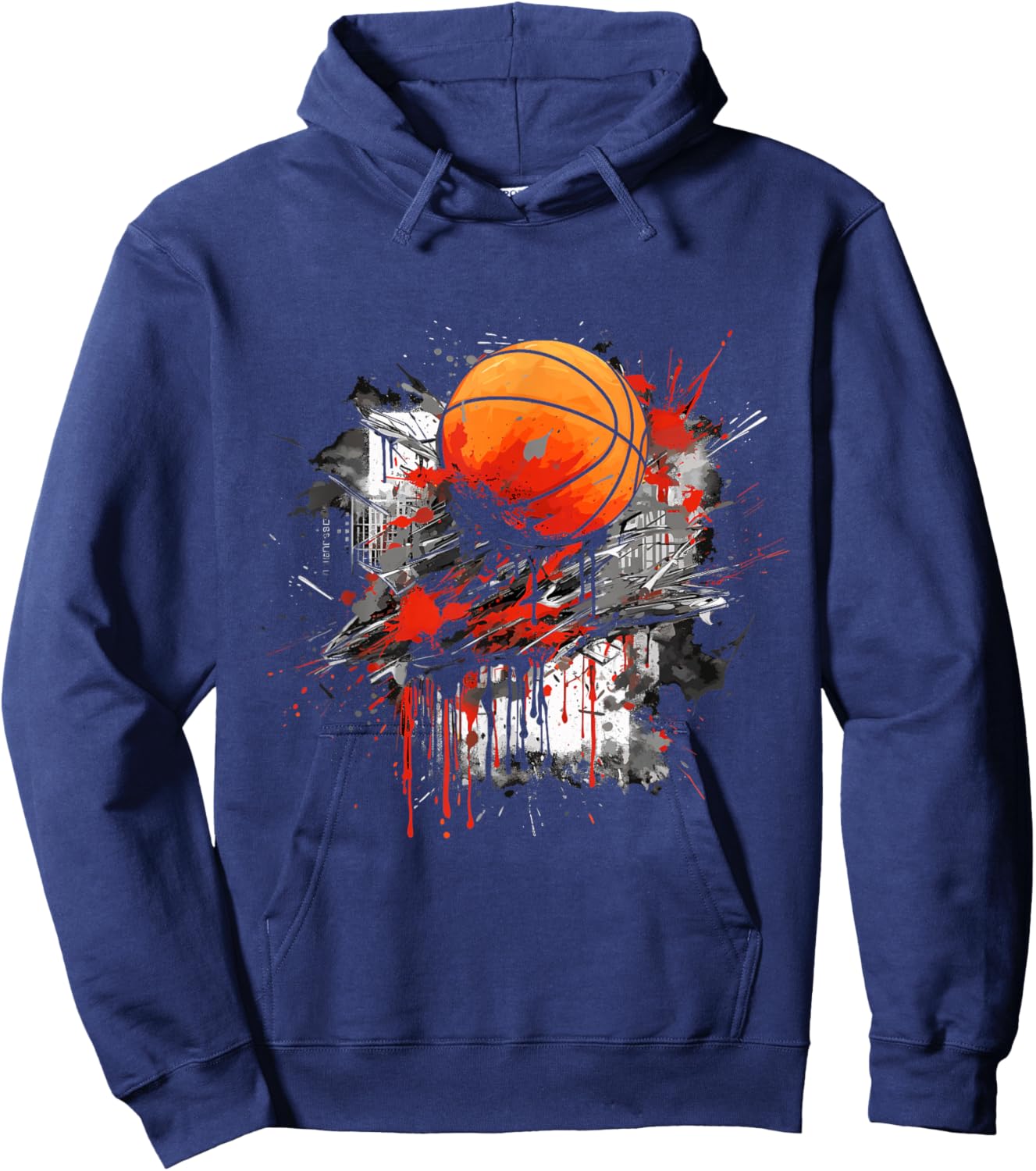 Graffiti Basketball Graphic Street Art Wall Art Jersey Cool Hoodie - Hoodie | Navy