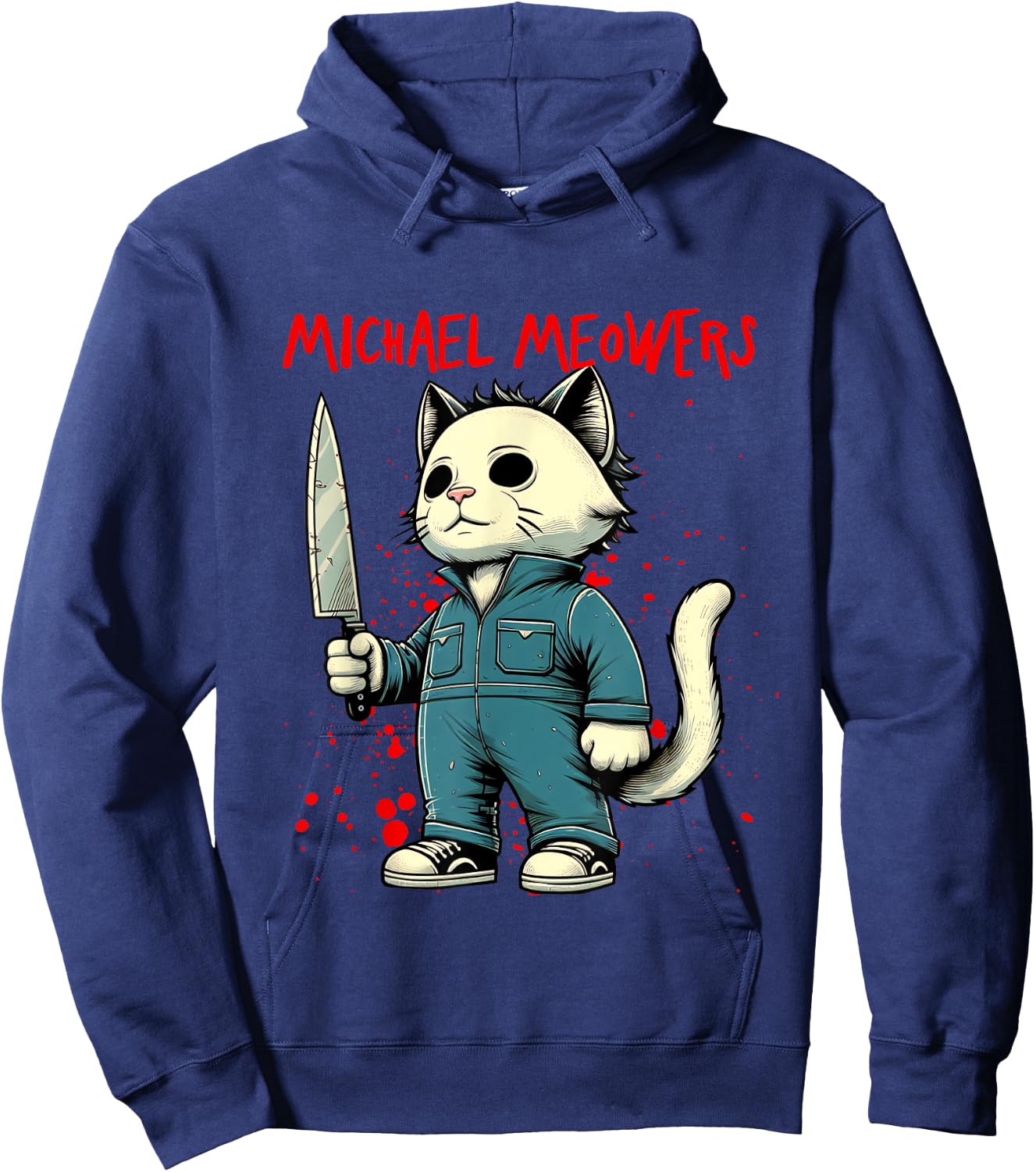 Funny Cat Horror Movies Cute Halloween for Cat Kitty Lovers Hoodie - Hoodie | Navy