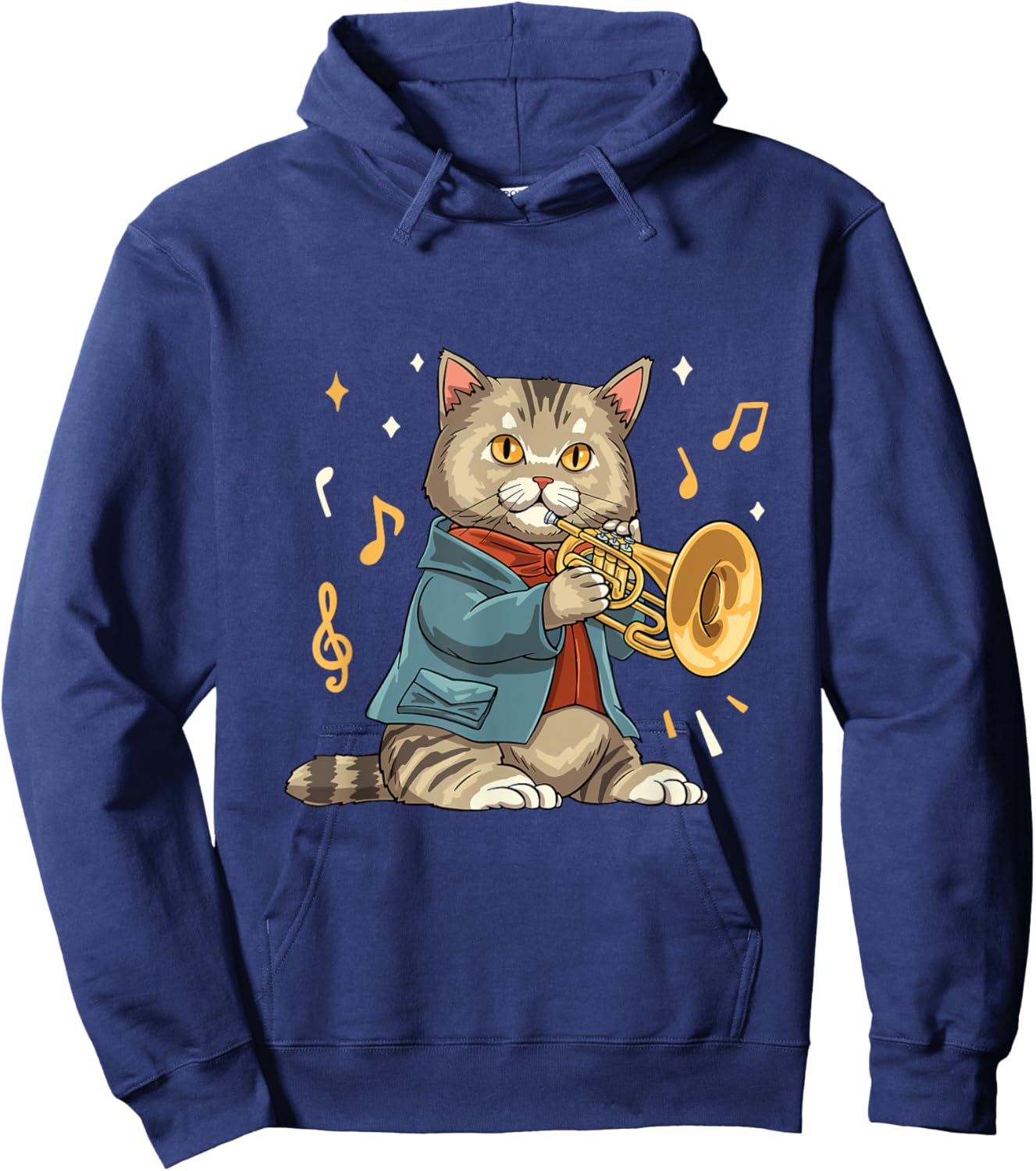 Mellophonist Musical Instrument Mellophone Player Cat Hoodie - Hoodie | Navy