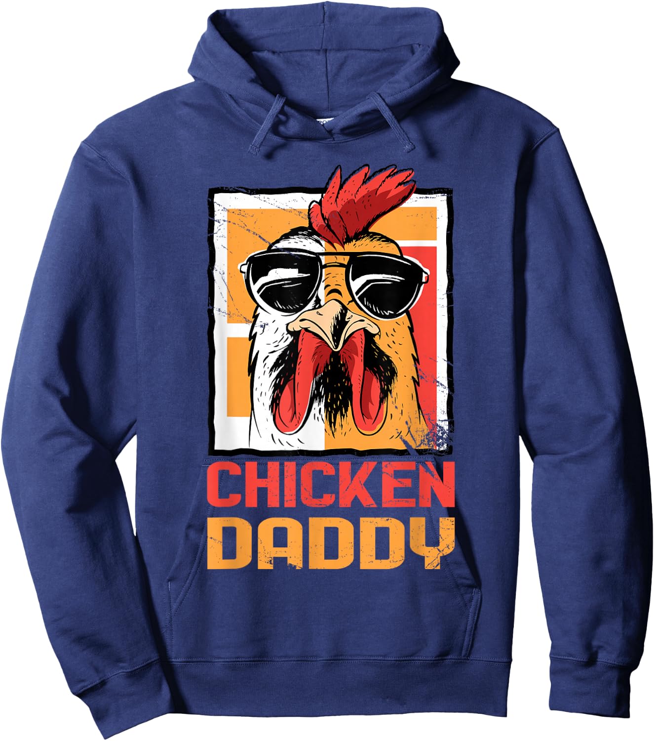 Chicken Daddy Funny Poultry Farmer Fathers Day Hoodie - Hoodie | Navy