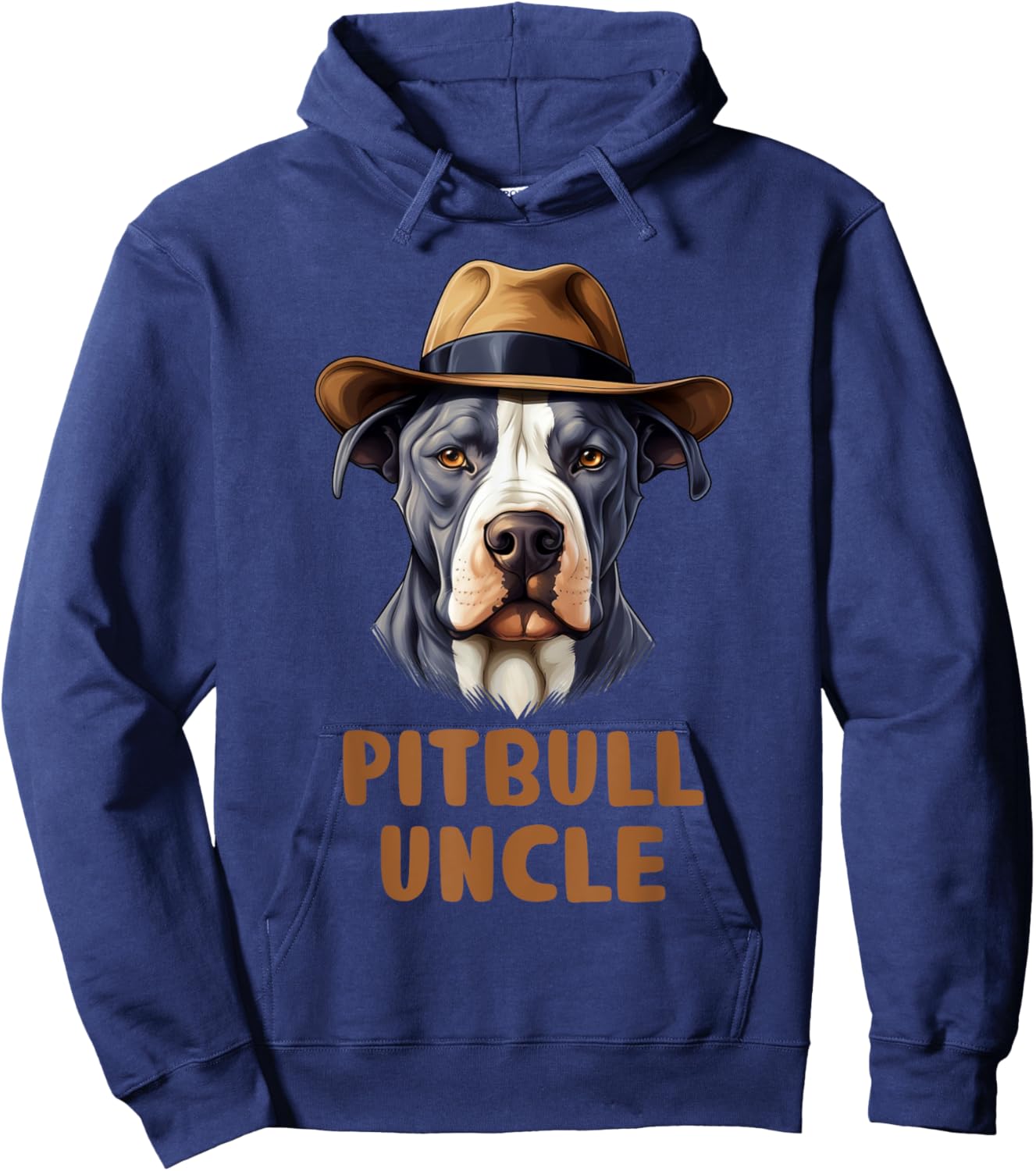 Cute Pitbull Uncle Puppy Lovers Dog Owners Gift Funny Pittie Owner - Men's Black Short Sleeve Classic Fit - Small Hoodie - Hoodie | Navy