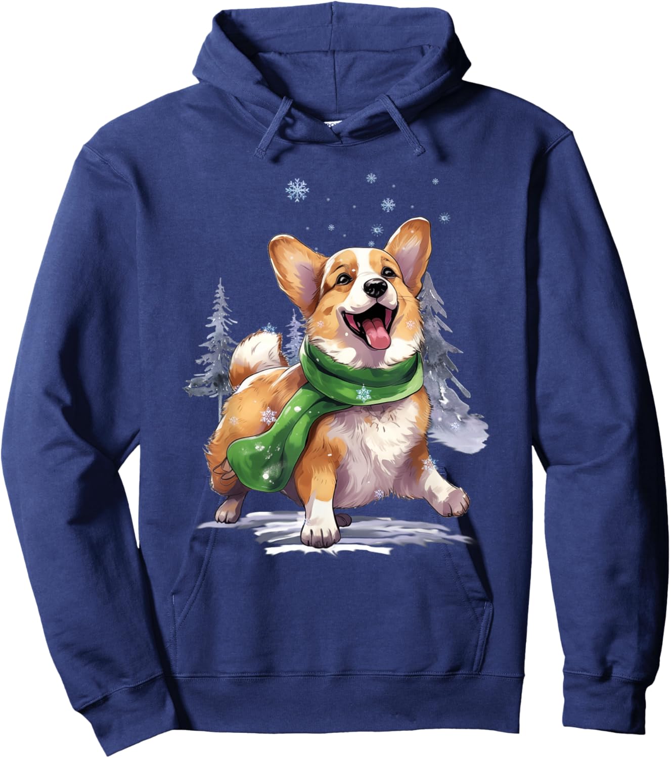 Corgi Dog Christmas Snow Winter Vibes Women Kids Hoodie - Hoodie | Navy
