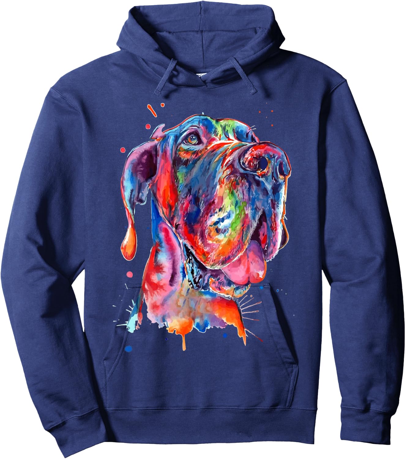 Great Dane Splash Art Dane Hoodie - Hoodie | Navy