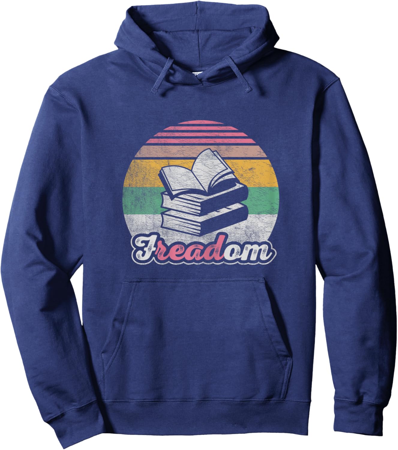 Retro Vintage fREADom Anti Ban Books Freedom To Read Hoodie - Hoodie | Navy