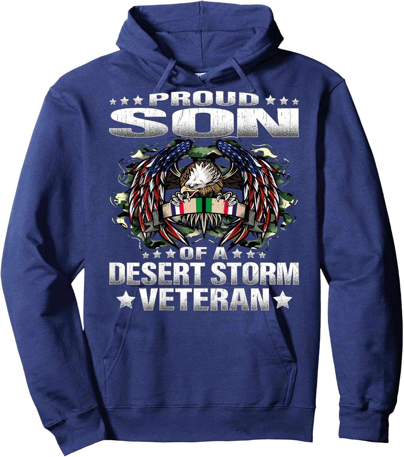Proud Son Of A Desert Storm Veteran Military Vet's Child Hoodie - Hoodie | Navy