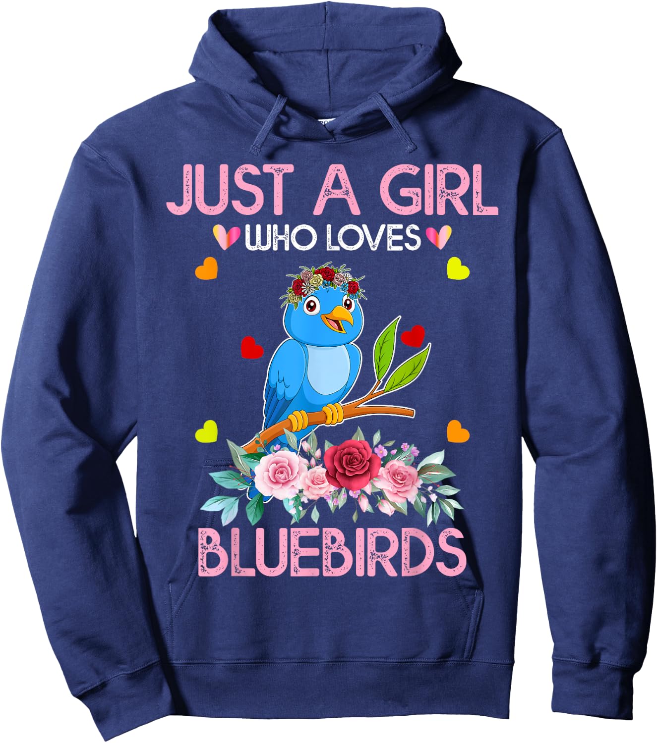 Bluebird Kids, Just A Girl Who Loves Bluebirds Hoodie - Hoodie | Navy