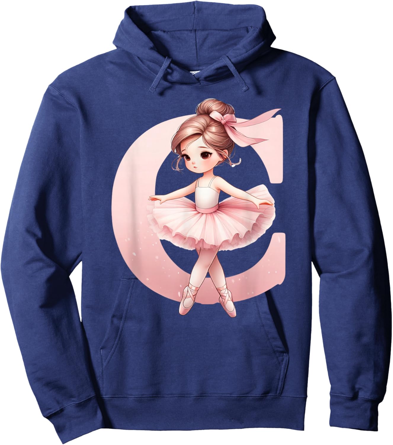 Ballerina Girl Dancing Name First Letter C Girly Tutu Ballet Hoodie - Hoodie | Navy