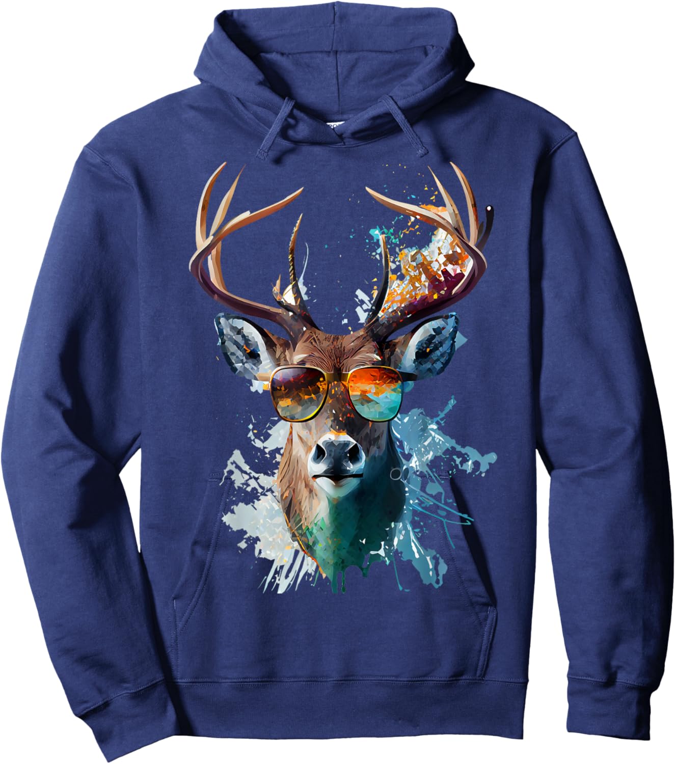 Cooler Hirsch mit Sonnenbrille Hoodie - Hoodie | Navy