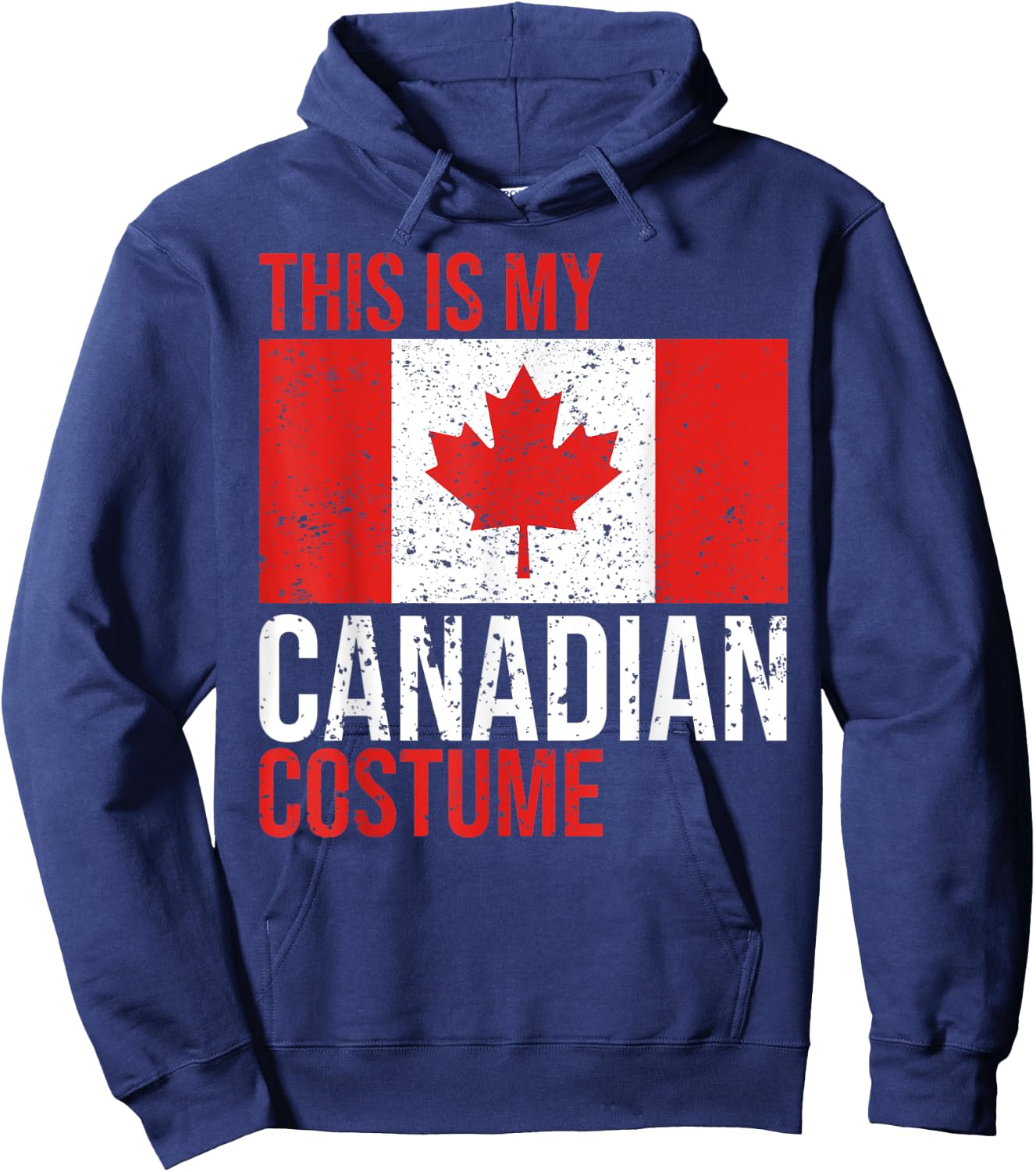 Vintage This Is My Canadian Flag Costume for Halloween Hoodie - Hoodie | Navy