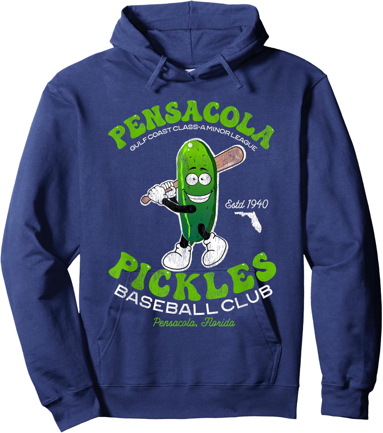 Pensacola Pickles Minor League Retro Baseball Team Hoodie - Hoodie | Navy